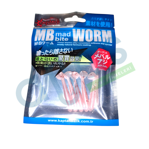 CAPTAİN 3522 MAD BİTE EART WORM 3,6CM AROMALI LRF SİLİKON YEM 5'Lİ SET